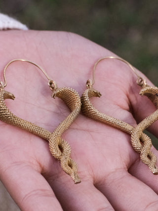 Brahman Earrings | Serpent Brass Earrings | Bohemian Jewelry