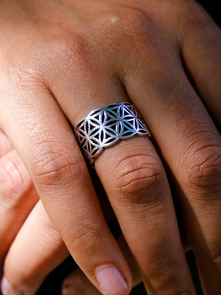 Flower of Life Ring - Crystal Heal