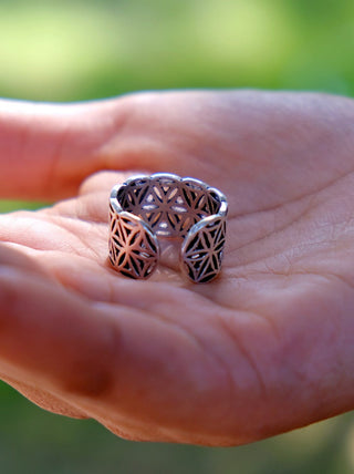 Flower of Life Ring - Crystal Heal