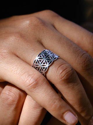 Flower of Life Ring - Crystal Heal