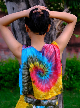 Rainbow tie-dye crop top - Crystal Heal